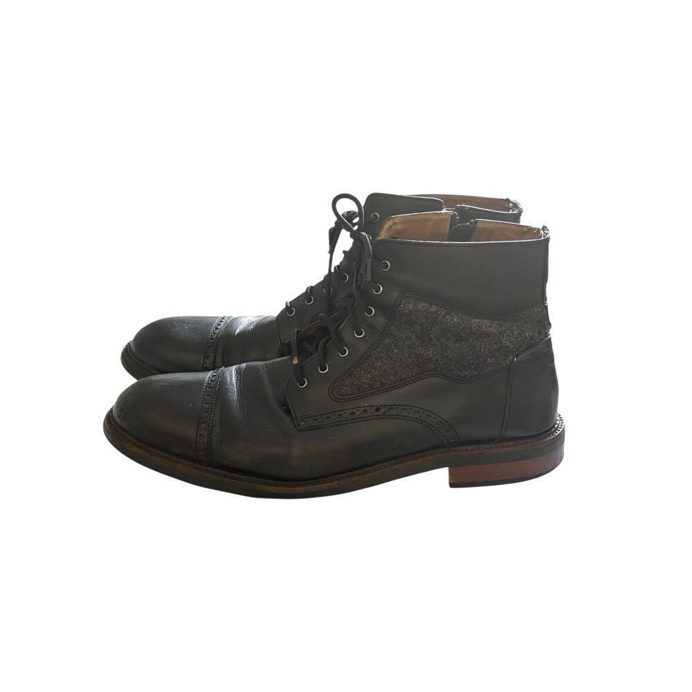 Johnson & Murphy Men's 13 M Ankle Boots Black Leather Lace UP - Picture 2 of 8